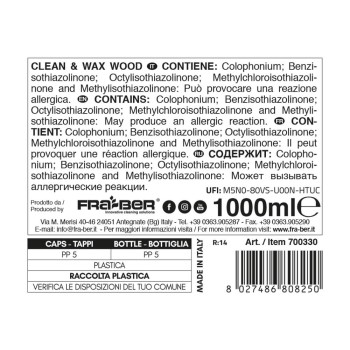 Clean&Wax Wood 1 L - Detergente para Pavimentos e Cera para Parquet e Laminados