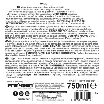 Magic 750 ml - Hidrorrepelente e Anti-Gotas para Vidro de Duche