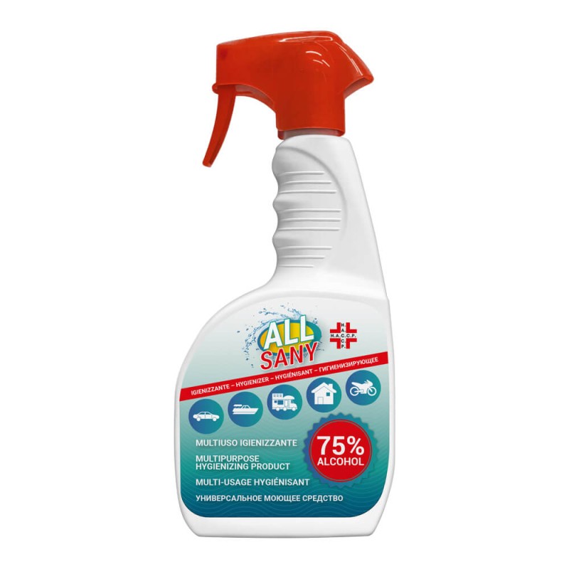 All Sany Alcohol 750 ml - Higienizante** para Superfícies sem Enxaguamento