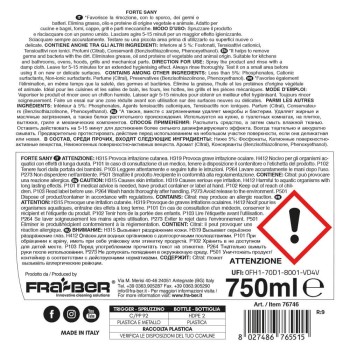 Forte Sany 750 ml - Desengordurador Higienizante** para Cozinha e Aço