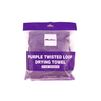 Maxshine 600GSM 24″x36″ Purple Single Twisted Loop Drying Towel
